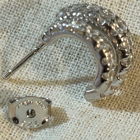 NWT Neo Relique Sterling Silver Crystal Huggie Cage Earrings - Picture 5 of 11